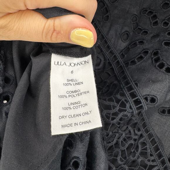 Ulla Johnson Solara Embroidered Black Midi Skirt 6 / Medium - Picture 7 of 7